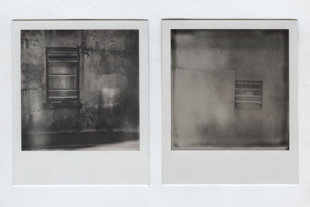 'Ghosts' black and white polaroid's of architectural fronts.